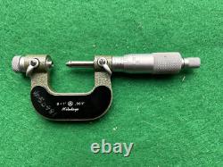 THREAD MICROMETER 0-1 MITUTOYO 126-137 with 6 Anvil Sets and Case