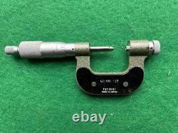 THREAD MICROMETER 0-1 MITUTOYO 126-137 with 6 Anvil Sets and Case