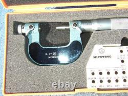 THREAD MICROMETER 0-1 withanvil set MITUTOYO 126-137 OVER $900 WHEN NEW MACHINIST