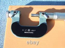 THREAD MICROMETER 0-1 withanvil set MITUTOYO 126-137 OVER $900 WHEN NEW MACHINIST