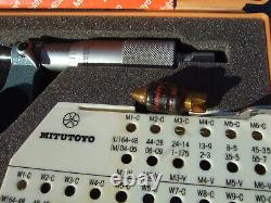 THREAD MICROMETER 0-1 withanvil set MITUTOYO 126-137 OVER $900 WHEN NEW MACHINIST