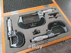 USED Mitutoyo 193-923 Digital Outside Micrometer 3-Piece Set with Case (RD)