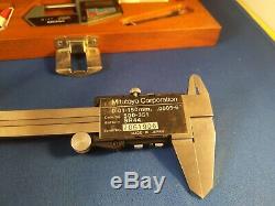 Vintage MITUTOYO Digimatic Digital Caliper & Micrometer Set in Wood Case