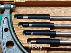 Vintage Mitutoyo 104-151 Outside Micrometre with 4 Interchangeable Anvils 8-12